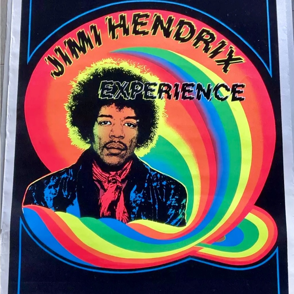 Vintage Jimi Hendrix #957 Funky Poster 1988 Jimi Hendrix Blacklight Poster Nice